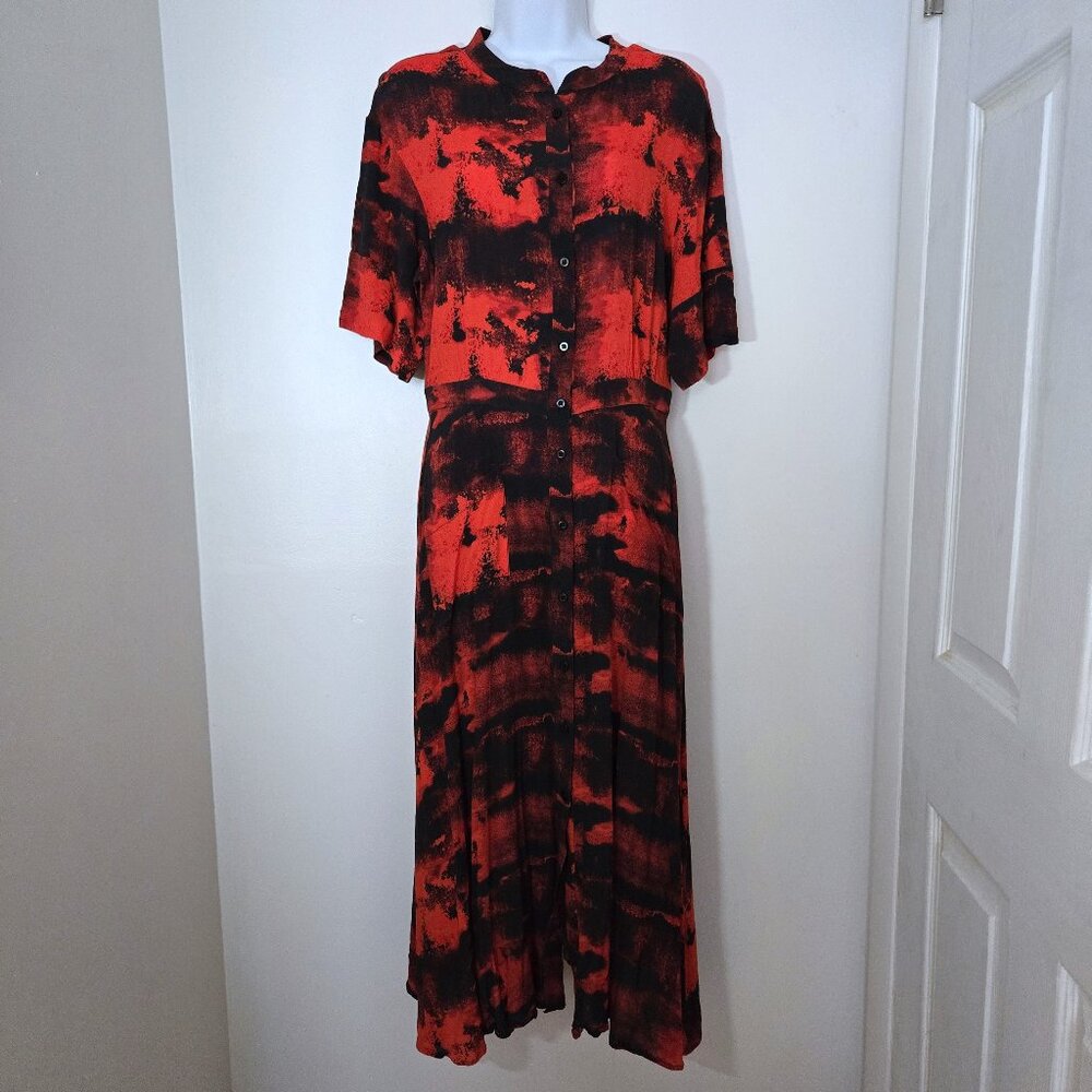 The Kit Cobie Red/Black Ink Shirtdress